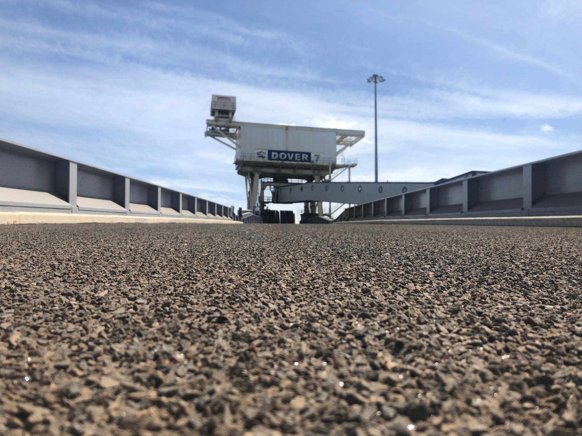 a close-up of pontoon bridge anti-skid surface
